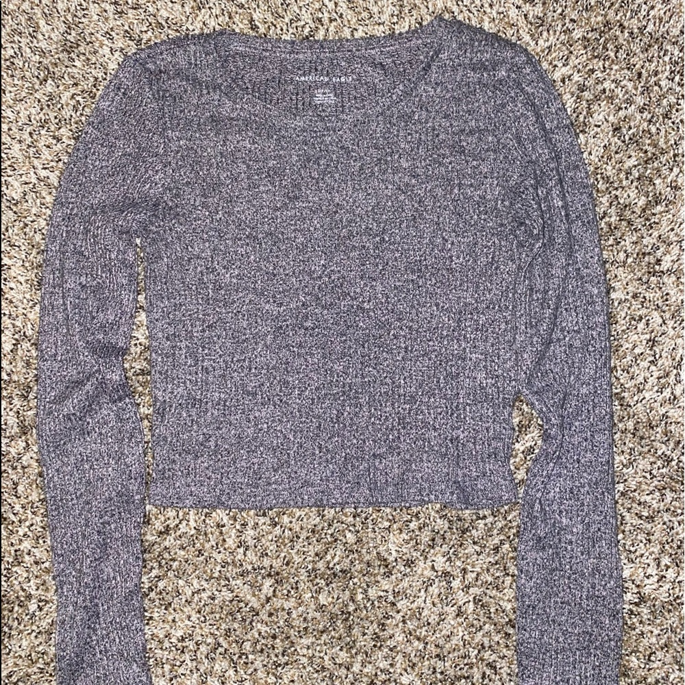 American Eagle Purple Long Sleeve Plush Top